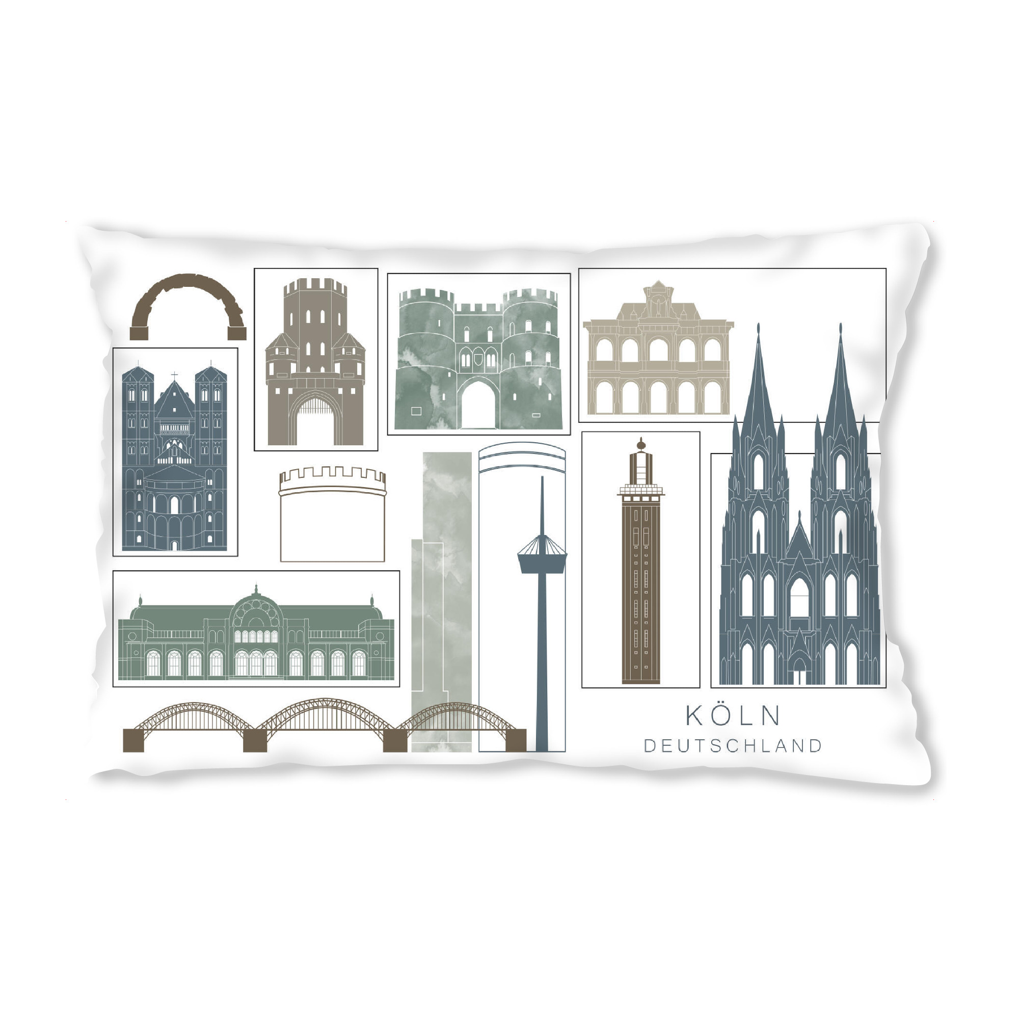 Design-Kissen "Cologne skyline, navy" artboxONE - Städte,Städte / Köln,Reise,Architektur