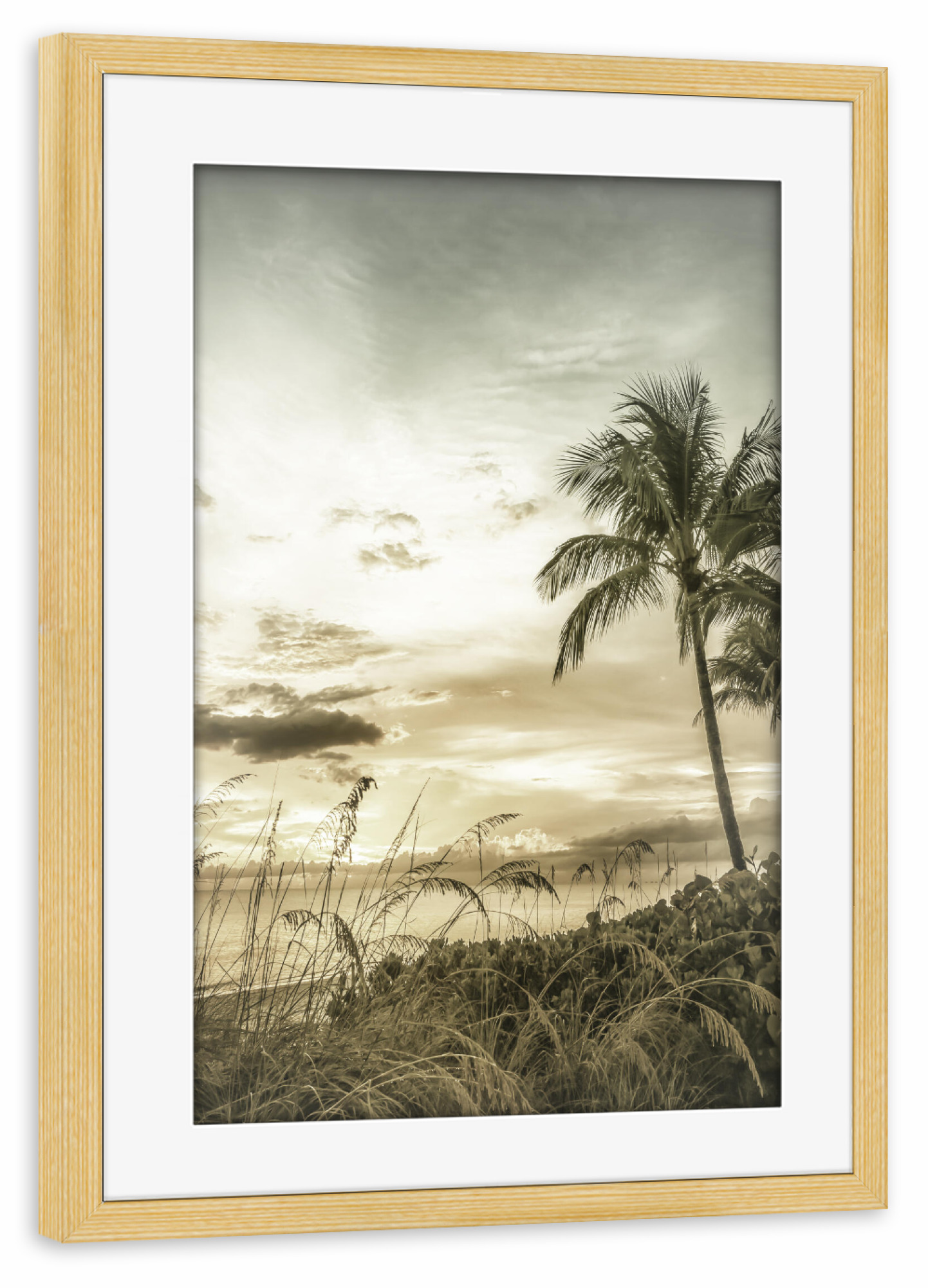 Poster mit Rahmen kiefer "Vintage Bonita Beach" artboxONE - Natur,Reise / Strand und Meer