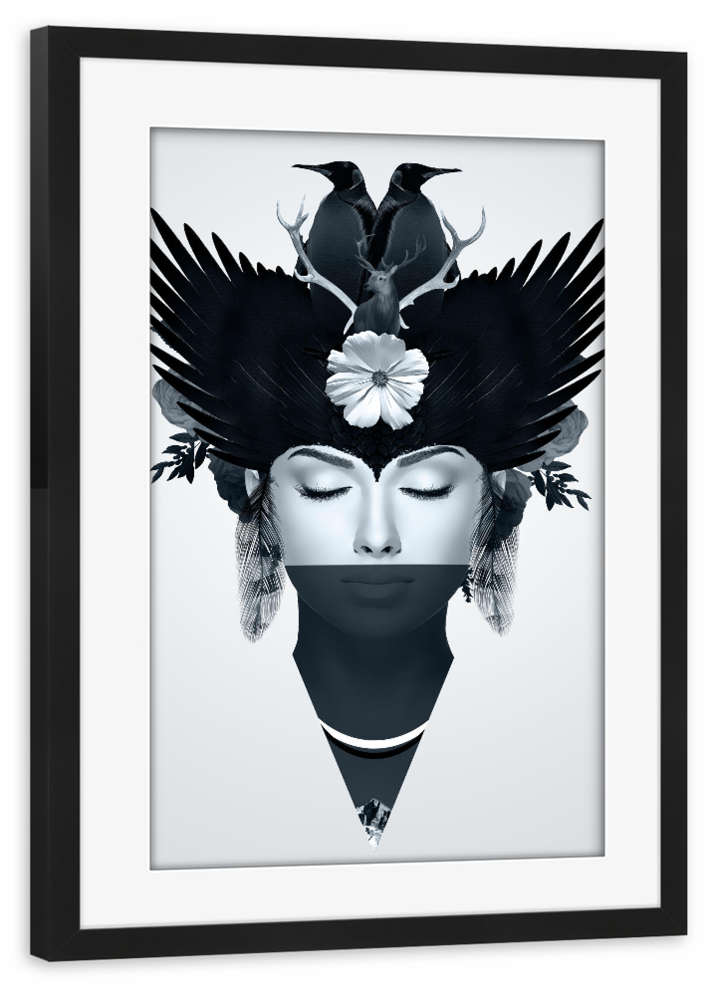 Poster mit Rahmen schwarz "Iceberg | Women" artboxONE - Natur,Tiere,Abstrakt,Menschen,Liebe