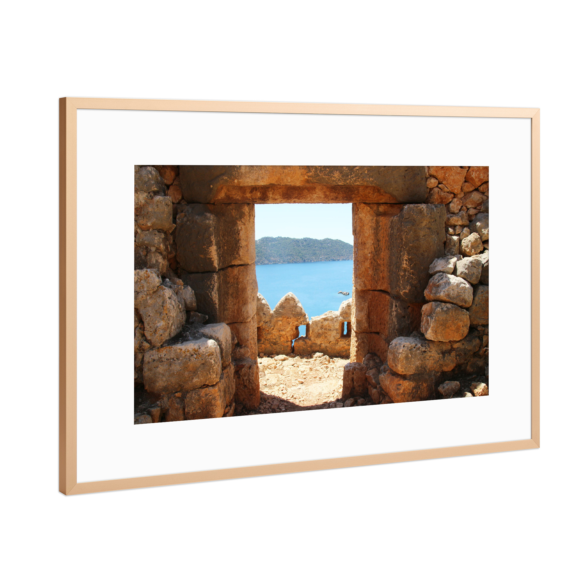 Poster mit Rahmen Kupfer "Blick aufs Meer" artboxONE - Natur,Architektur,Reise / Strand und Meer,Reise / Länder