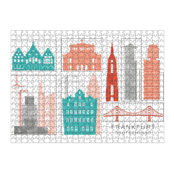 artboxONE Puzzle "Frankfurt skyline coral" artboxONE - Städte,Reise,Architektur,Städte / Frankfurt