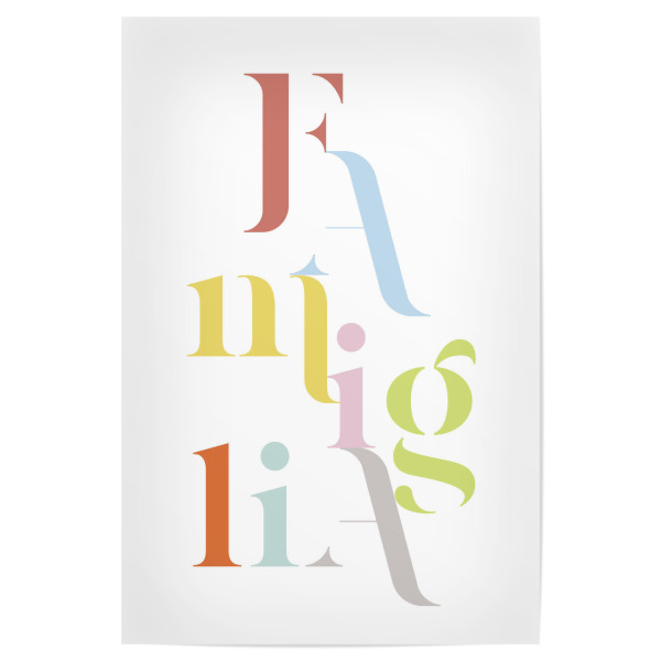 Poster 30x20 cm "Famiglia italienisch" artboxONE - Typografie,Liebe,Für Mama,Für Papa
