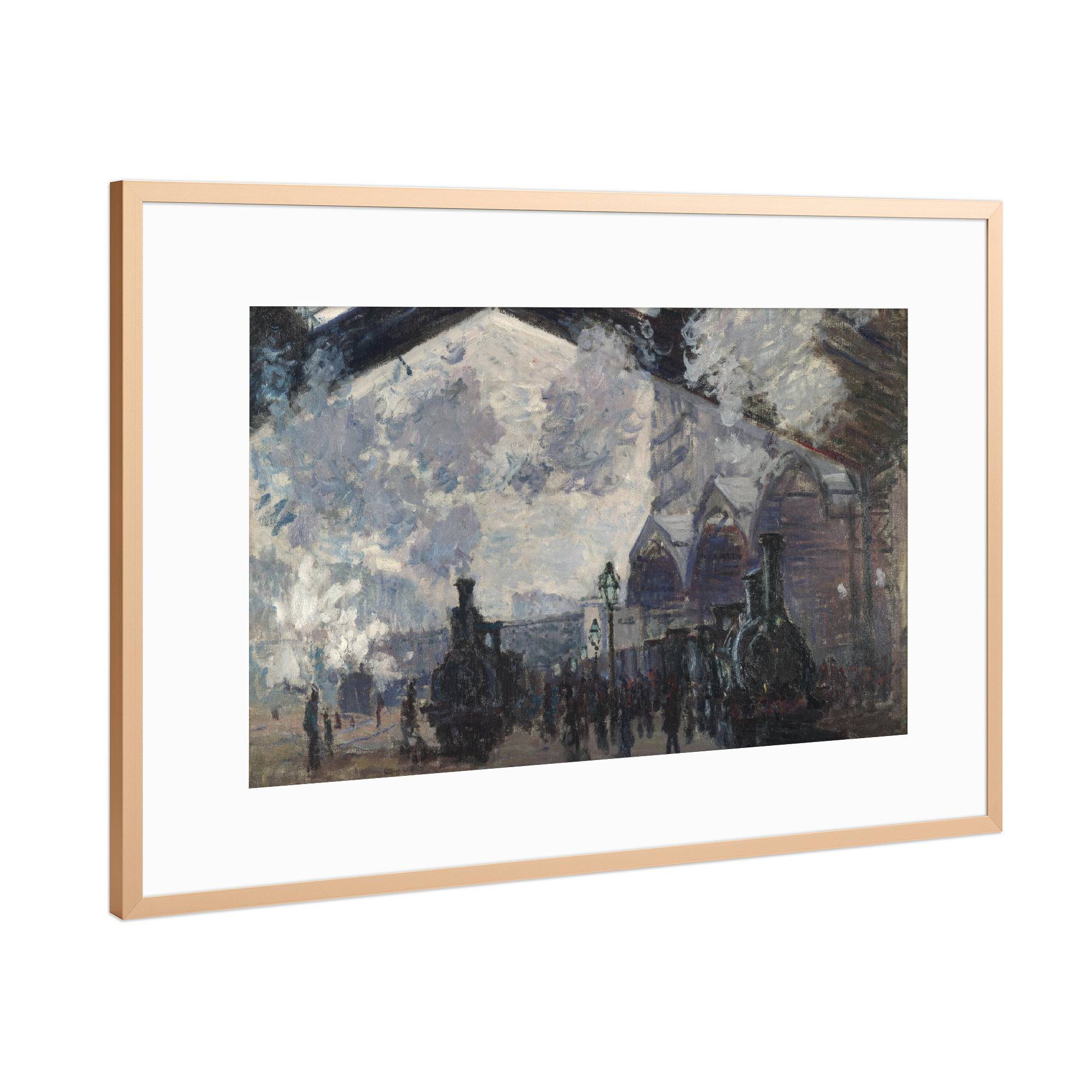 Poster mit Rahmen Kupfer "Der Gare Saint Lazare" artboxONE - Städte,Reise,Menschen,Architektur,Reise / Länder