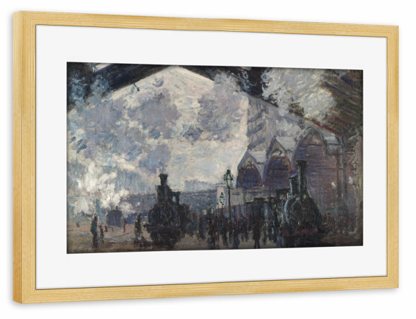 Poster mit Rahmen kiefer "Der Gare Saint Lazare" artboxONE - Städte,Reise,Menschen,Architektur,Reise / Länder