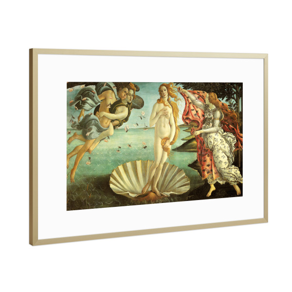 Poster mit Rahmen Gold "Die Geburt der Venus Botticelli" artboxONE - Natur,Menschen,Reise / Strand und Meer