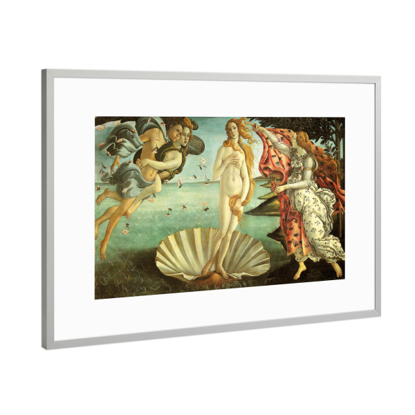 Poster mit Rahmen Silber "Die Geburt der Venus Botticelli" artboxONE - Natur,Menschen,Reise / Strand und Meer