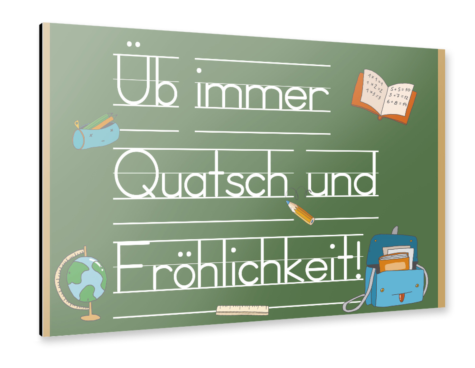 Alu-Dibond "Quatsch und Fröhlichkeit" 75x50 cm artboxONE