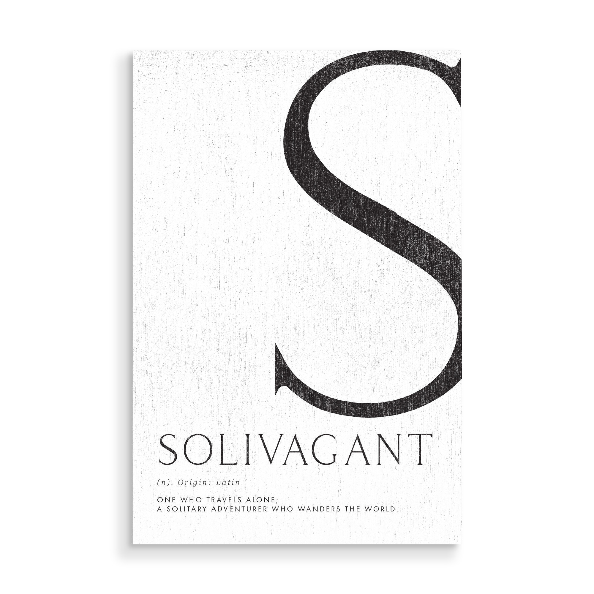 Holzbild "Lone traveler definition" artboxONE - Typografie,Reise