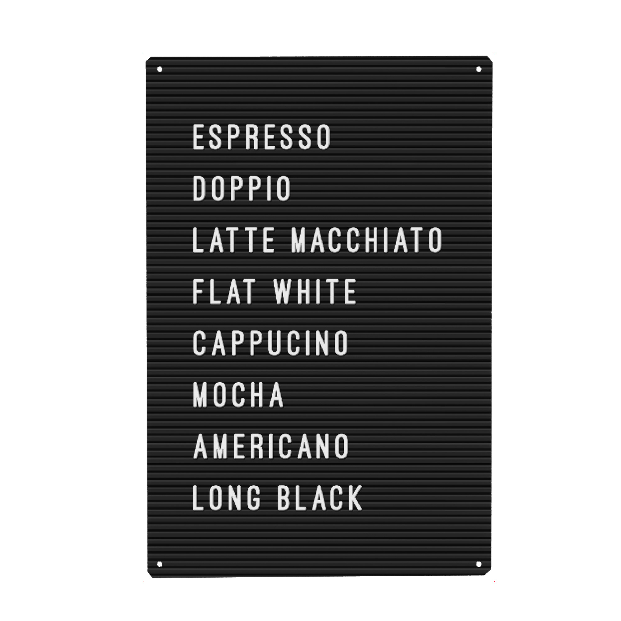 Metall Poster "Letterboard Kaffee" artboxONE - Typografie,Essen & Trinken,Schwarzweiß