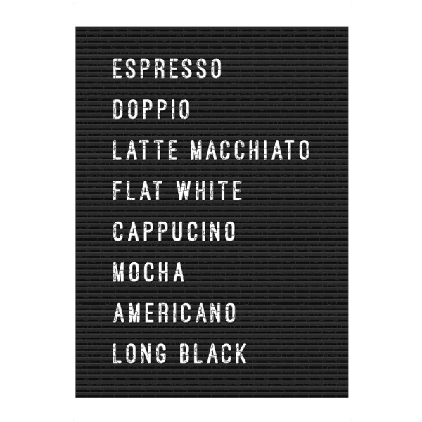 Puzzle Ravensburger "Letterboard Kaffee" artboxONE - Typografie,Essen & Trinken,Schwarzweiß