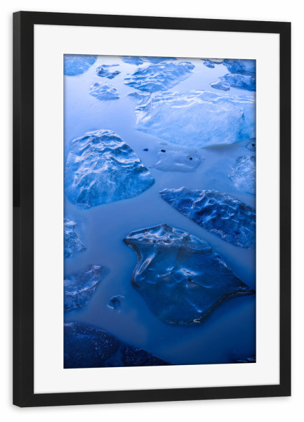 Poster mit Rahmen schwarz "Floating ice blocks" artboxONE - Natur,Reise