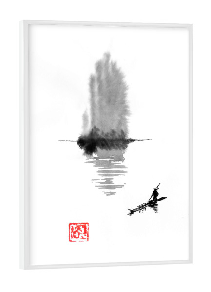 Poster mit weißem Rahmen "Hand island" artboxONE - Natur