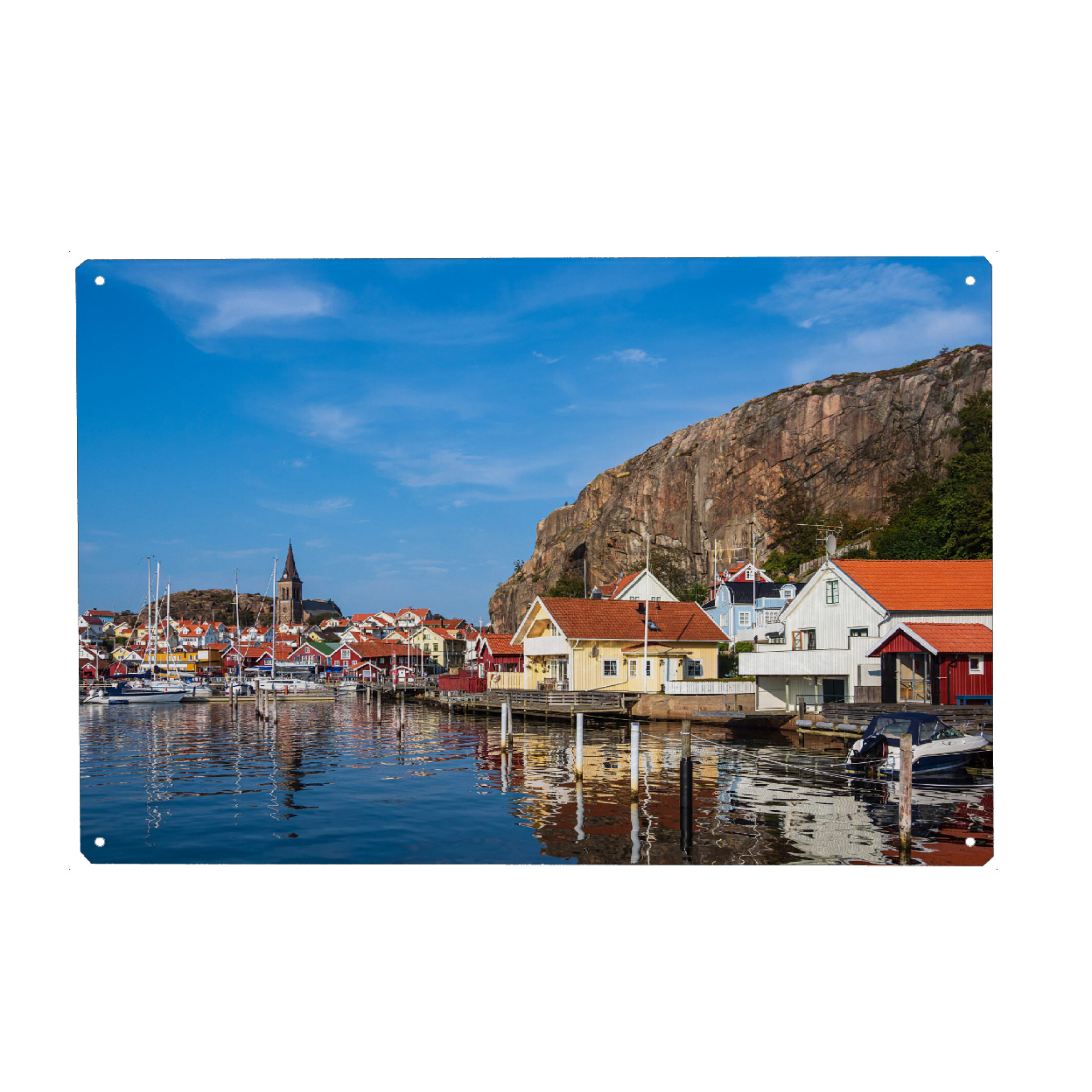Metall Poster "Die Stadt Fjällbacka in Schweden" artboxONE - Reise,Architektur,Reise / Strand und Meer,Städte / Weitere