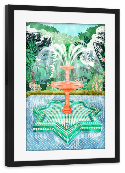 Poster mit Rahmen schwarz "The Fountain Of Life" artboxONE - Natur,Architektur