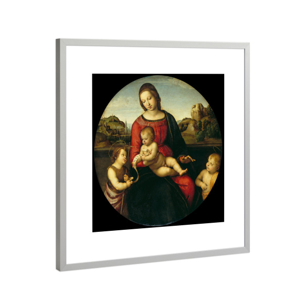 Poster mit Rahmen Silber "Maria mit Christuskind" artboxONE - Natur,Menschen