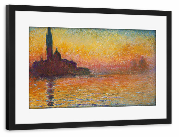 Poster mit Rahmen schwarz "San Giorgio Maggiore von Monet" artboxONE - Natur,Reise,Reise / Strand und Meer