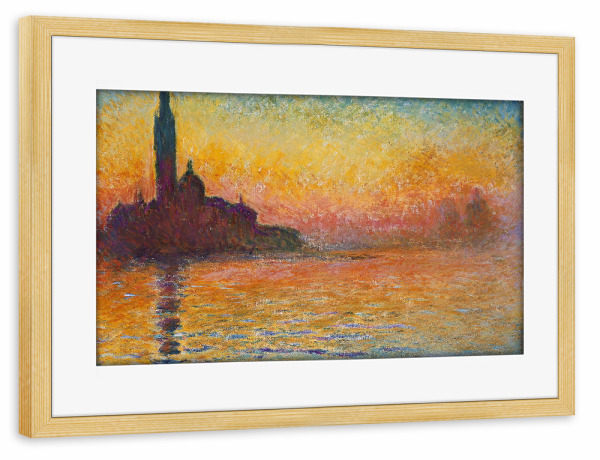 Poster mit Rahmen kiefer "San Giorgio Maggiore von Monet" artboxONE - Natur,Reise,Reise / Strand und Meer