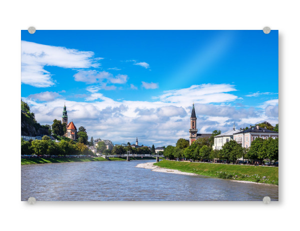 Acrylglasbild "Fluss Salzach in Salzburg" artboxONE - Städte,Natur,Reise,Architektur