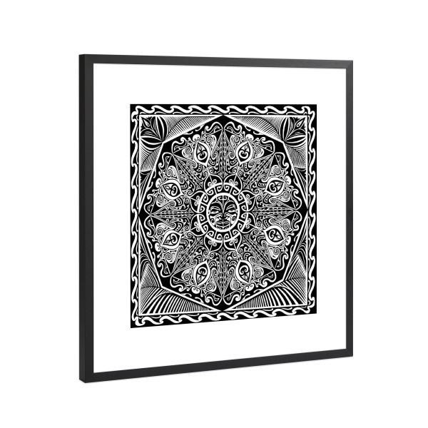 Poster mit Rahmen Schwarz (Metallic) "MANA TANE" artboxONE - Abstrakt,Geometrie