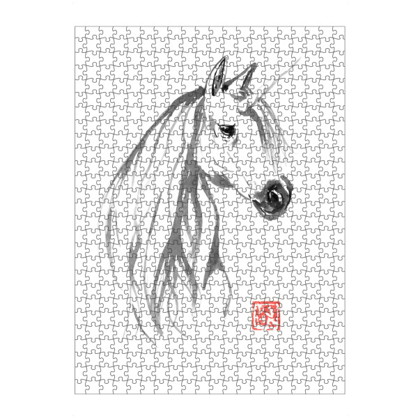 Puzzle Ravensburger "Unicorn licorne" artboxONE - Tiere - Unicorn,Horse,Animal,Sumie,Pferd,Einhorn,Mystisch,Malerei,Japan - Bild unicorn