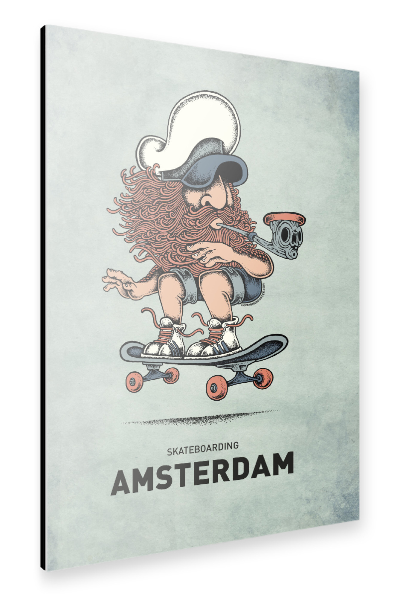 Alu-Dibond "Amsterdam Skateboard" 75x50 cm artboxONE