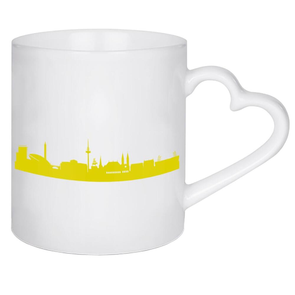 Herztasse "Bremen 06 Skyline Spring-Green Print monochrome" artboxONE - Städte,Abstrakt,Architektur,Städte / Weitere