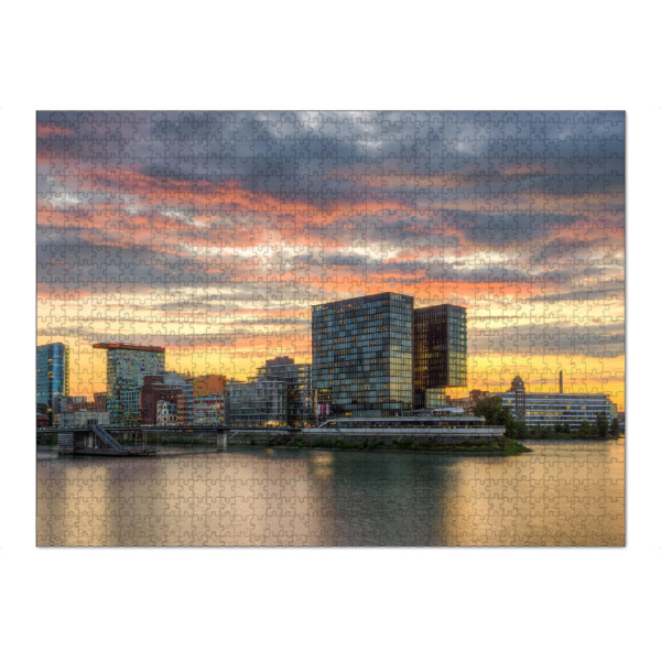 Puzzle Ravensburger "Medienhafen von Düsseldorf" artboxONE - Städte,Reise,Architektur,Städte / Düsseldorf