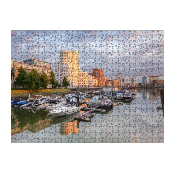 Puzzle Ravensburger "Abendsonne in Düsseldorf" artboxONE - Städte,Reise,Architektur,Städte / Düsseldorf