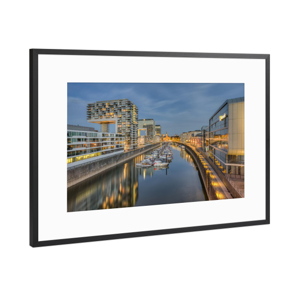Poster mit Rahmen Schwarz (Metallic) "Rheinauhafen Köln" artboxONE - Städte,Städte / Köln,Reise,Architektur