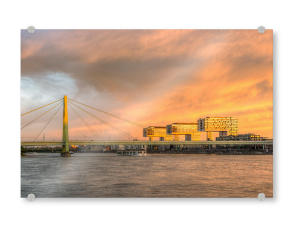 Acrylglasbild "Kranhäuser und Severinsbrücke" artboxONE - Städte,Städte / Köln,Reise,Architektur