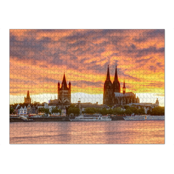 Puzzle Ravensburger "Kölner Dom Sonnenuntergang I" artboxONE - Städte,Städte / Köln,Reise,Architektur
