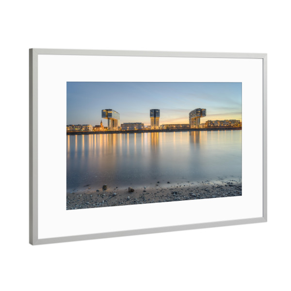 Poster mit Rahmen Silber "Kranhäuser in Köln" artboxONE - Städte,Städte / Köln,Natur,Reise,Architektur