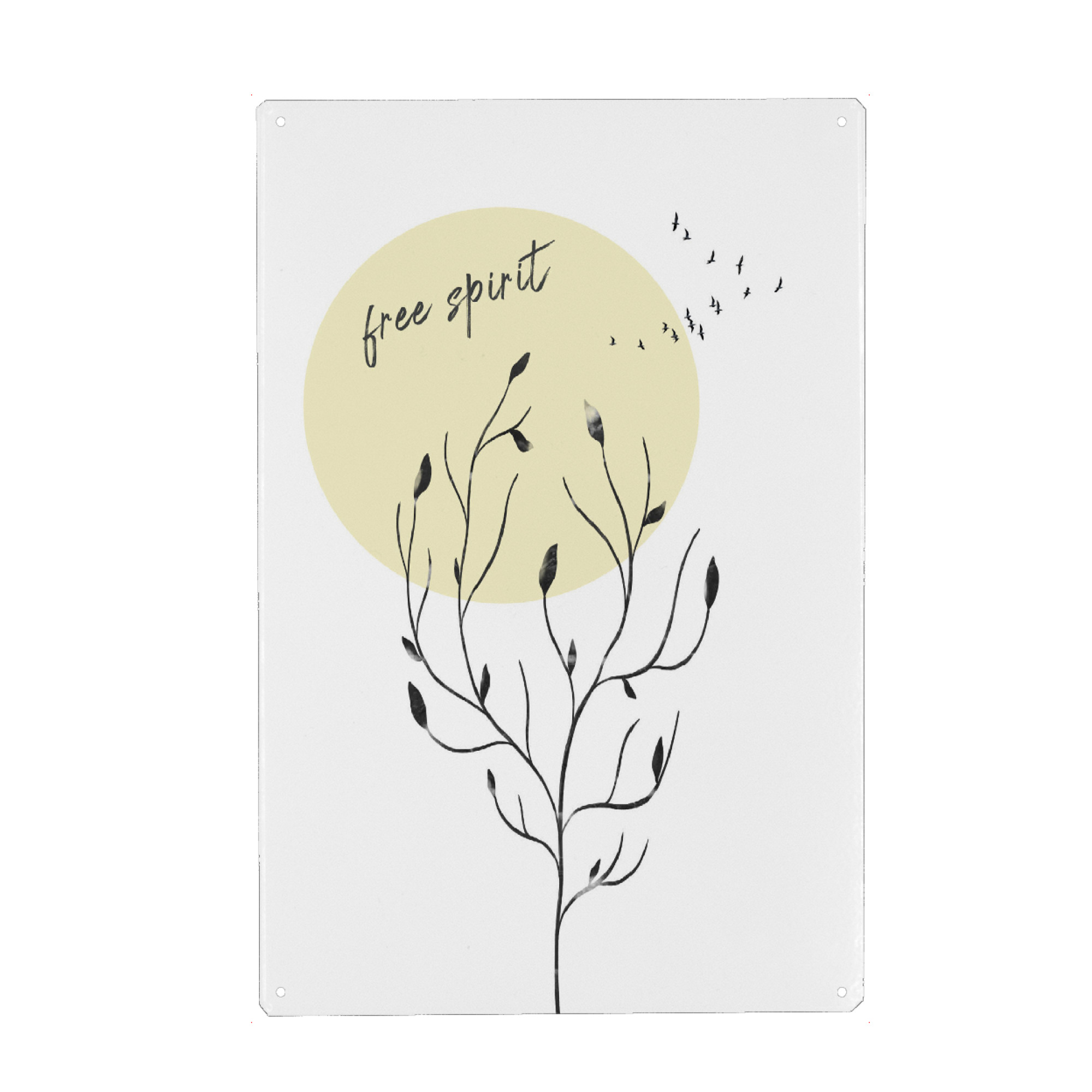 Metall Poster "Natur | Free spirit" artboxONE - Typografie,Floral