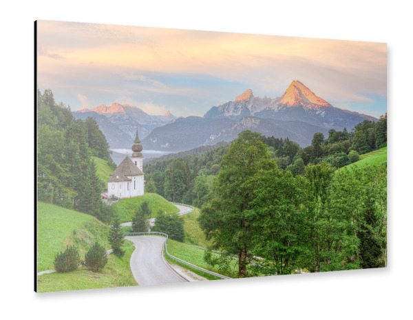 Alu-Dibond "Maria Gern und Watzmann" 30x20 cm artboxONE