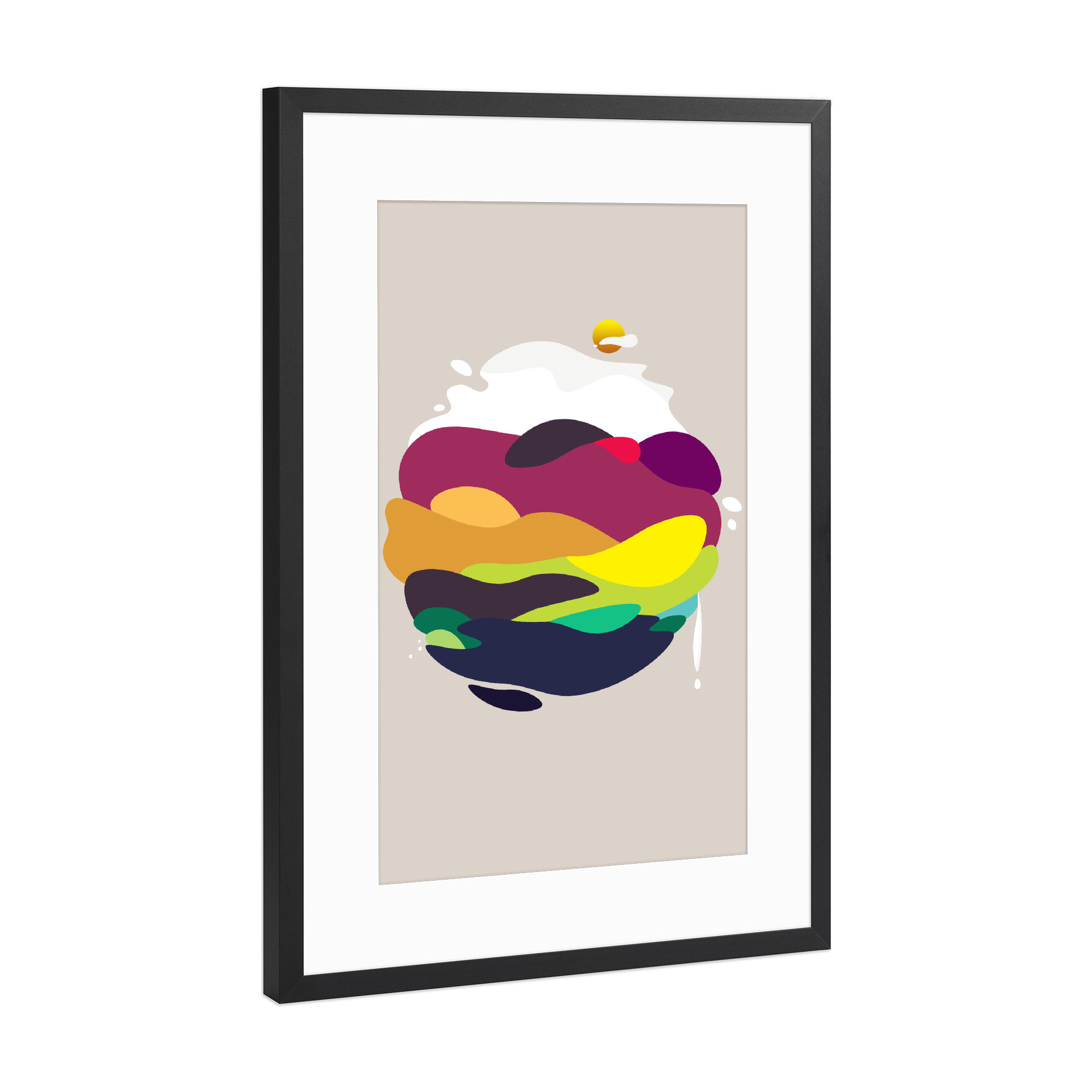Poster mit Rahmen Schwarz (Metallic) "A Tender Planet" artboxONE - Für Kinder,Abstrakt
