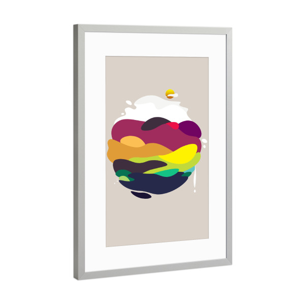 Poster mit Rahmen Silber "A Tender Planet" artboxONE - Für Kinder,Abstrakt