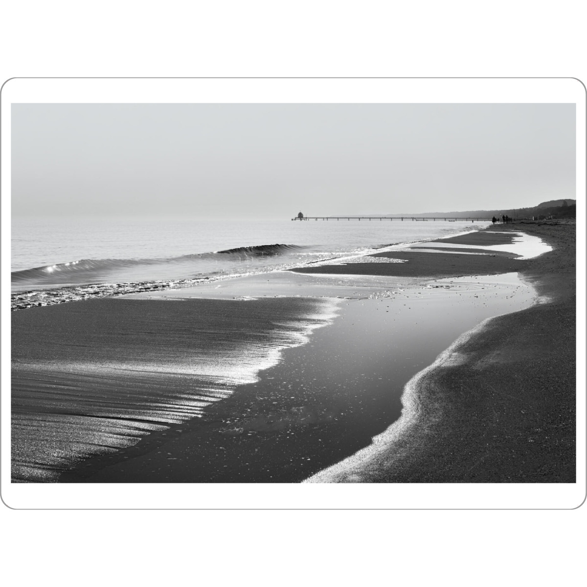 Tischset "Strandblick in schwarzweiß" artboxONE - Natur,Schwarzweiß,Reise / Strand und Meer