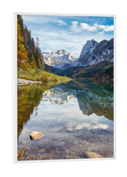 Poster mit weißem Rahmen "Herbstlicher Gosausee" artboxONE - Natur,Reise