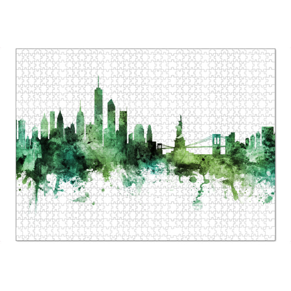 Puzzle Ravensburger "New York Skyline Green" artboxONE - Städte,Städte / New York