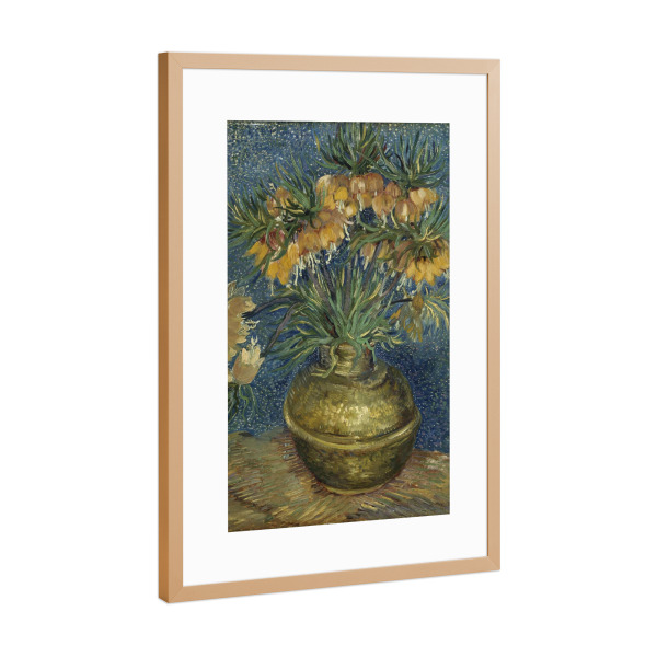 Poster mit Rahmen Kupfer "Kaiserkrone in einer Kupfervase" artboxONE - Natur,Floral