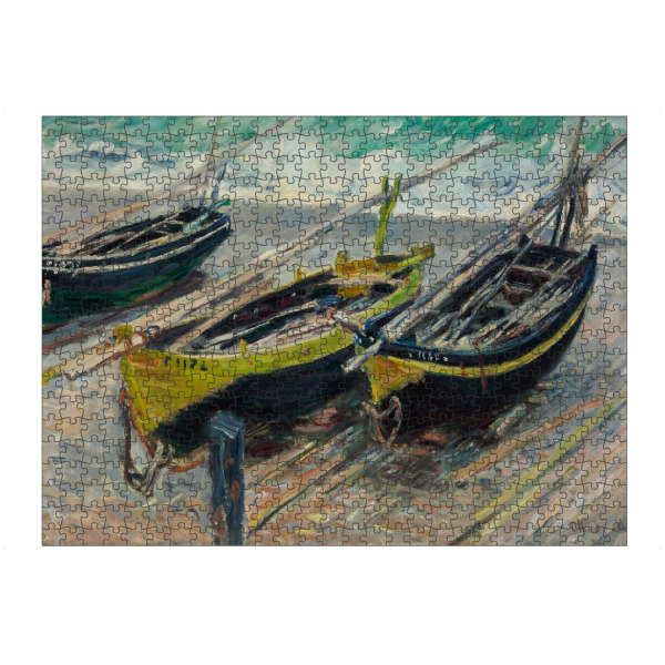 Puzzle Ravensburger "Drei Fischerboote - Claude Monet" artboxONE - Natur,Reise,Reise / Strand und Meer,Reise / Länder