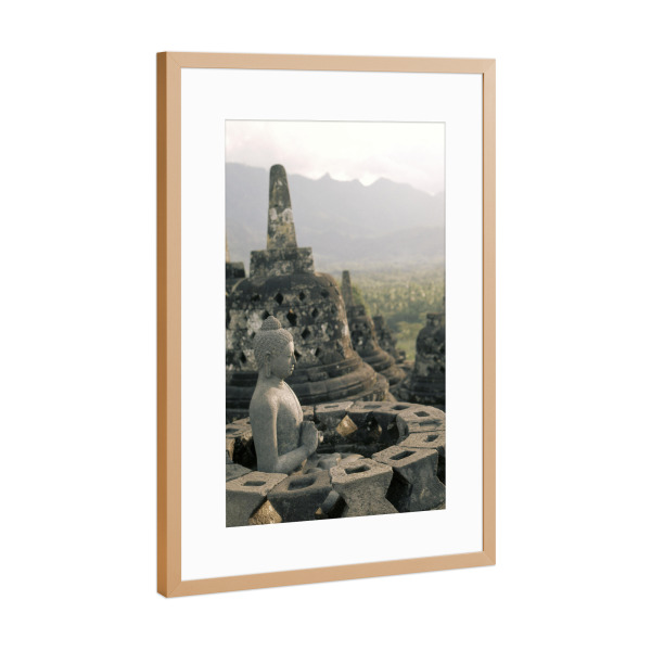 Poster mit Rahmen Kupfer "The circular terraces, Borobudur" artboxONE - Natur,Reise,Architektur,Reise / Asien,Reise / Länder