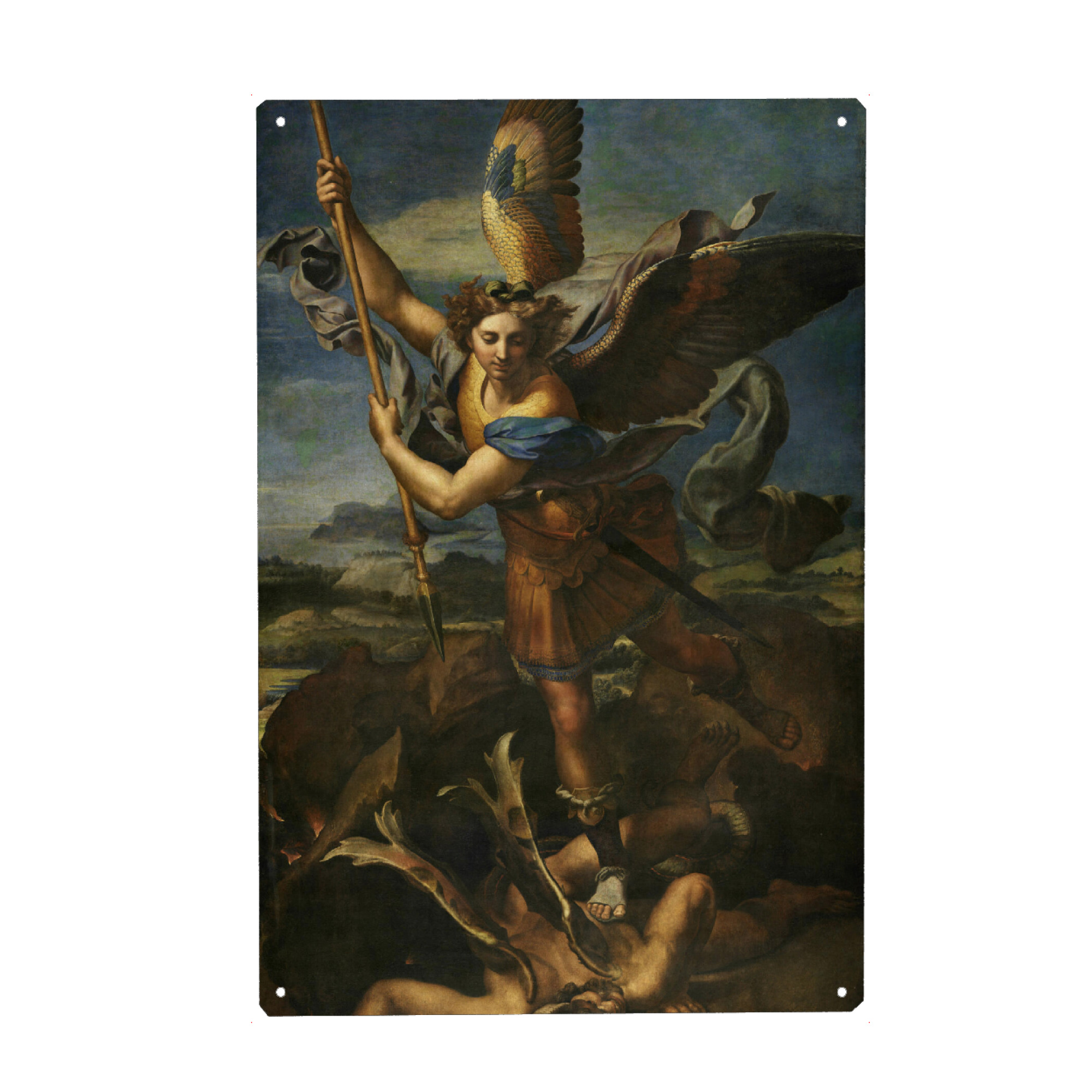 Holzbild "Erzengel Michael erschlägt Satan" artboxONE - Natur,Menschen