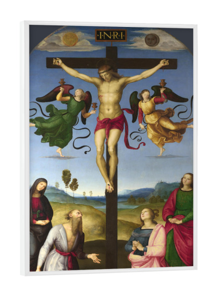 Poster mit weißem Rahmen "Die Kreuzigung Christi mit Madonna" artboxONE - Natur,Menschen