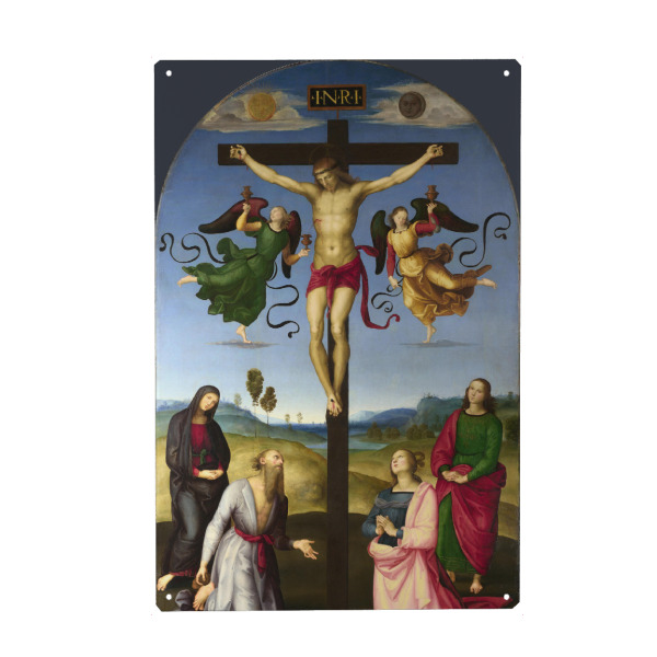 Metall Poster "Die Kreuzigung Christi mit Madonna" artboxONE - Natur,Menschen