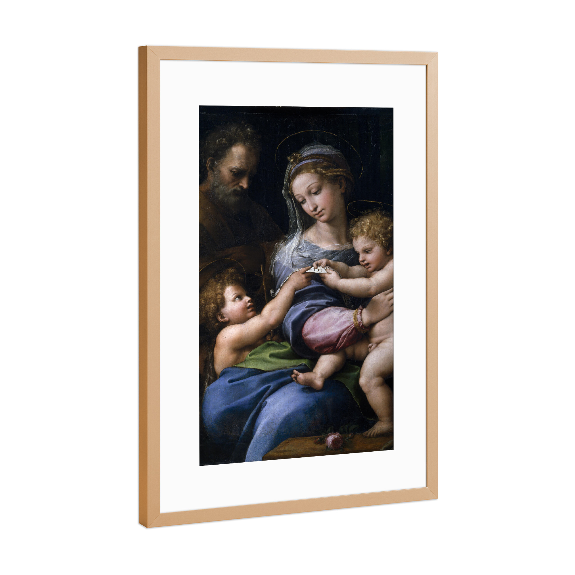 Poster mit Rahmen Kupfer "Madonna mit der Rose" artboxONE - Menschen,Liebe,Für Mama,Für Papa