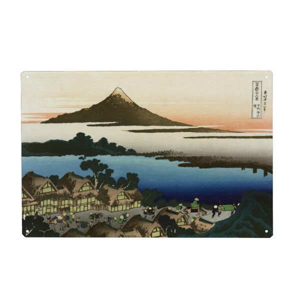 Metall Poster "Dawn at Isawa in the Kai province" artboxONE - Natur,Reise,Reise / Länder