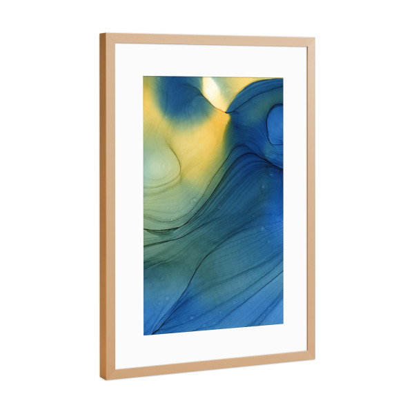 Poster mit Rahmen Kupfer "Bunt BY" artboxONE - Abstrakt - Abstract,Abstrakt,Drawing,Painting,Ink,Watercolor,Wellen,Waves,Colorful,Bunt