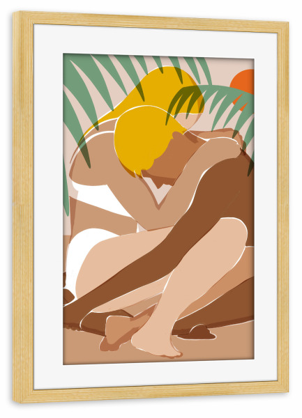 Poster mit Rahmen kiefer "Cuddle All Day" artboxONE - Menschen,Liebe
