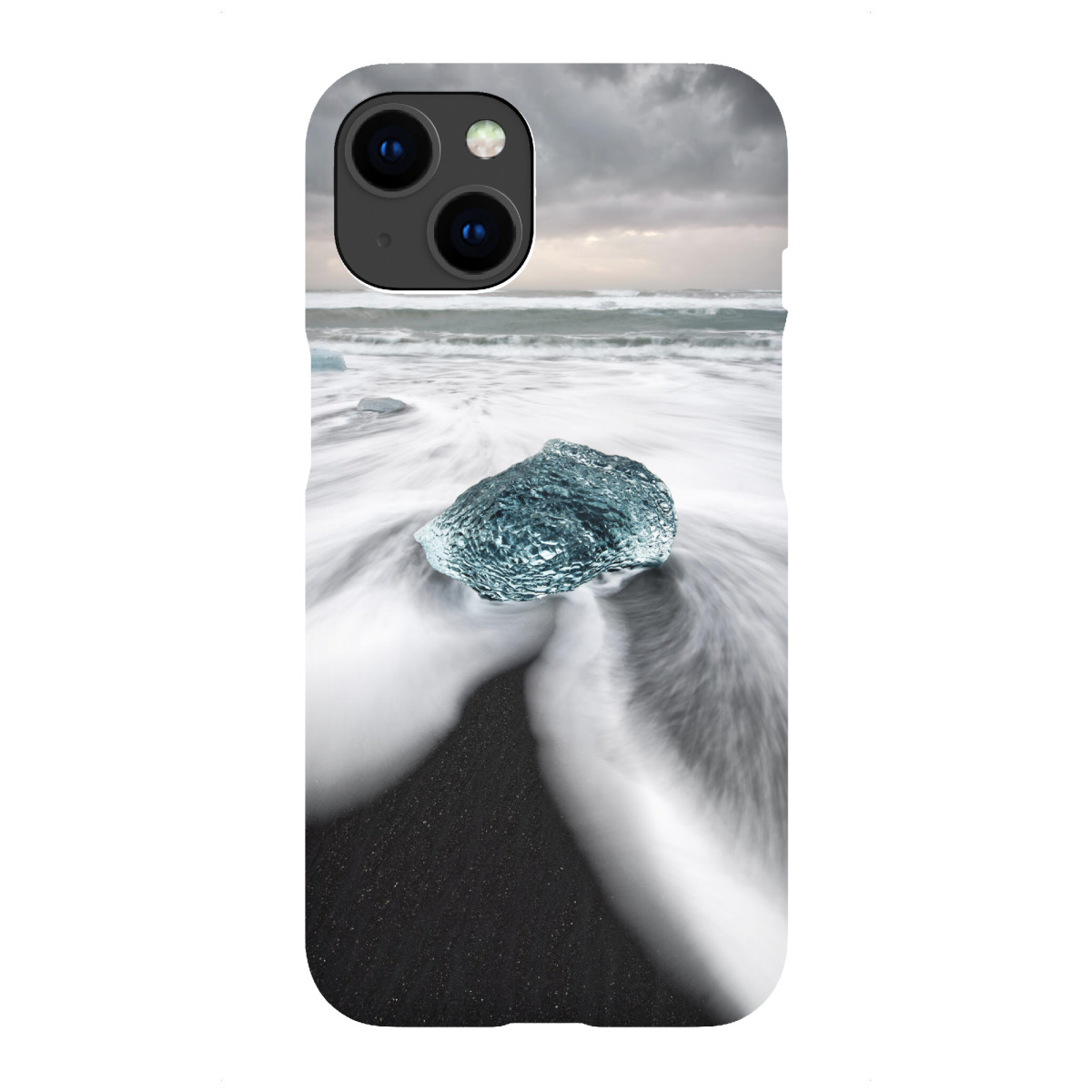 "Eisblock am schwarzen Strand"für iPhone - Premium-Case Handyhülle artboxONE